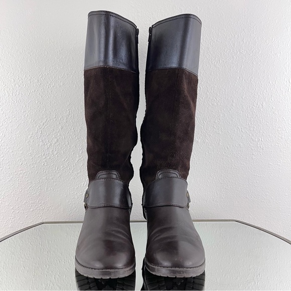 RALPH LAUREN Dark Brown Suede Leather Sulita Harness Tall Knee High Riding Boots - Picture 6 of 12